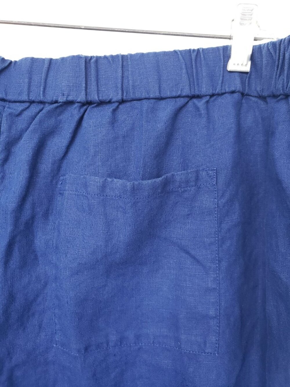 Chico's 3.5 T Blue 100% Linen Pants Elastic Waist Pull On Womens 18T Indigo - Picture 7 of 10